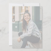 Modern Script Faux Vellum Overlay Photo Afstuderen Bedankkaart (Achterkant)