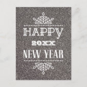 Modern script Festive Silver Glitter Corporate Briefkaart (Voorkant)