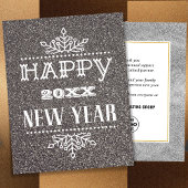 Modern script Festive Silver Glitter Corporate Feestdagenkaart