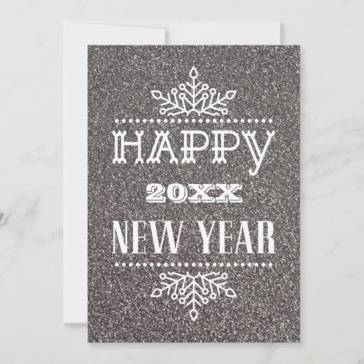 Modern script Festive Silver Glitter Corporate Feestdagenkaart (Voorkant)