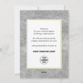 Modern script Festive Silver Glitter Corporate Feestdagenkaart (Achterkant)