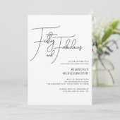 Modern Script Fifty and Fabulous 50th Birthday Kaart (Staand voorkant)