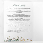 Modern Script Floral 2-foto begrafenis / gedenktek Drieluik Programma (Binnenzijde eerst)