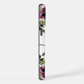 Modern Script Floral Blush Fancy Initialen en naam iPhone Hoesje (Rechterkant)