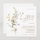 Modern Script Floral Garden Bruidsdiner Kaart (Voorkant / Achterkant)