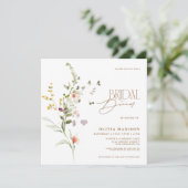 Modern Script Floral Garden Bruidsdiner Kaart (Staand voorkant)