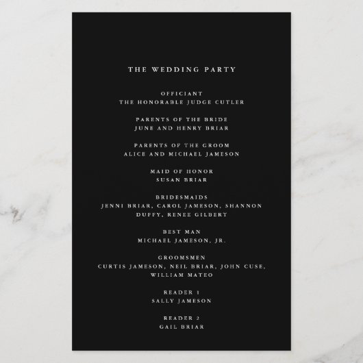 Modern Script Flourish, Black Paper-programma Flyer (Achterkant)