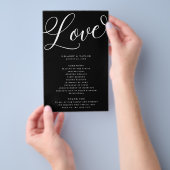 Modern Script Flourish, Black Paper-programma Flyer (Hand)