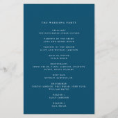 Modern Script Flourish, Dark Blue Paper Program Flyer (Achterkant)