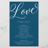 Modern Script Flourish, Donkerblauw Papier Program Flyer (Voorkant)