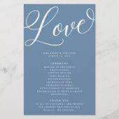 Modern Script Flourish, Dusty Blue Paper Program Flyer (Voorkant)