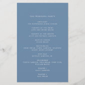 Modern Script Flourish, Dusty Blue Paper Program Flyer (Achterkant)