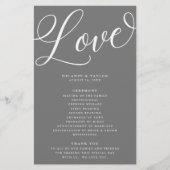 Modern Script Flourish, Grey Paper Program Flyer (Voorkant)