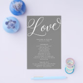 Modern Script Flourish, Grey Paper Program Flyer (Enkel)