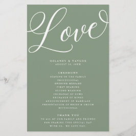 Modern Script Flourish, Salie Groene Papier Progra Flyer