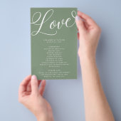 Modern Script Flourish, Salie Groene Papier Progra Flyer (Hand)