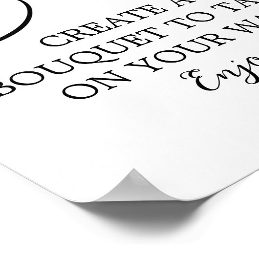 Modern Script Flower Bar Vrijgezellenfeest Sign Poster (Hoek)