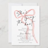 Modern Script Font Big Pink Bow Vrijgezellenfeest Kaart (Voorkant)