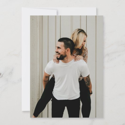 Modern Script Font Blush Pink Photo Bewaar de datu Save The Date (Achterkant)