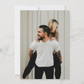 Modern Script Font Neutral Tan Photo Sla de datum  Save The Date (Achterkant)