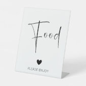 Modern Script Food Baby shower Reclamebord Met Voetstuk (Voorkant)