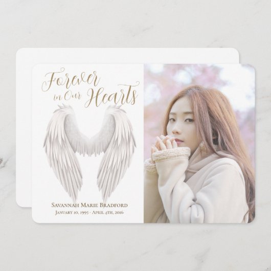 Modern script forever in ons hart Foto Bedankkaart (Voorkant / Achterkant)