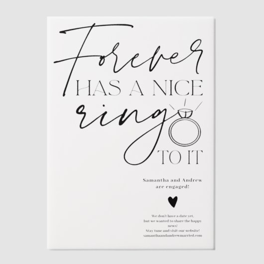 Modern Script Forever Ring Script Verloving Vellum Uitnodigingen (Voorkant)
