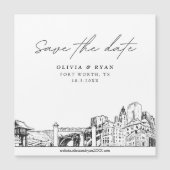 Modern Script Fort Worth Save the Date Magnet (Voorkant)