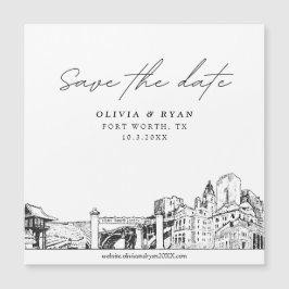 Modern Script Fort Worth Save the Date Magnet