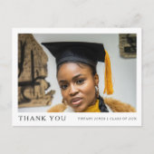 Modern Script  Foto Afstudeer Dank Je Wel Briefkaart (Voorkant)