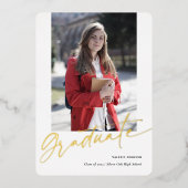 Modern script foto afstuderen aankondiging (Voorkant)