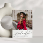 Modern script foto afstuderen aankondiging