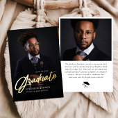 Modern Script Foto Afstuderen Middelbare School Folie Uitnodiging