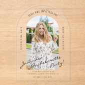 modern script foto bachelorette uitnodiging (Voorkant)