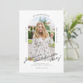 modern script foto bachelorette uitnodiging (Staand voorkant)