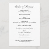 Modern script foto begrafenisprogramma programmakaart (Achterkant)