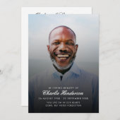 Modern script foto begrafenisprogramma programmakaart (Voorkant / Achterkant)