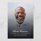 Modern script foto begrafenisprogramma programmakaart (Voorkant)