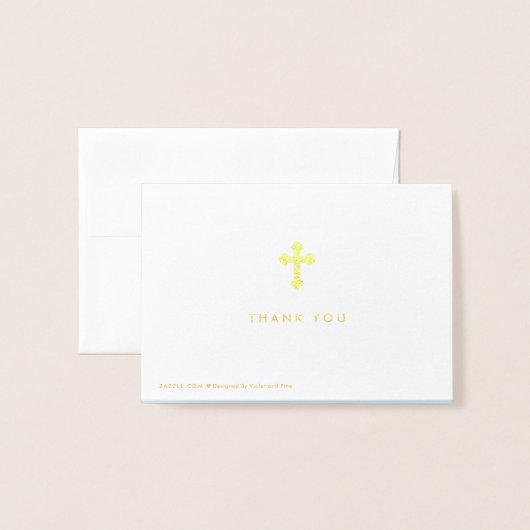 Modern script | Foto Blauw Doopsel Dank u | Folie Kaarten (Met envelop)