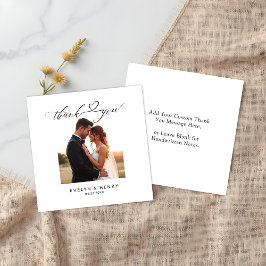 Modern Script Foto bruiloft budget Dank u kaart
