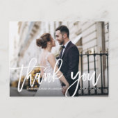 Modern script foto bruiloft dank u kaart (Voorkant)