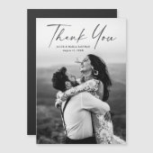 Modern Script Foto Bruiloft Dank u Magneet (Voorkant / Achterkant)