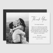 Modern Script Foto Bruiloft Dank u Magneet (Voorkant / Achterkant)