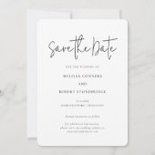 Modern Script Foto Elegante bruiloft Save The Date (Achterkant)