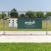 Modern script foto groene elegant afstuderen spandoek (Insitu)