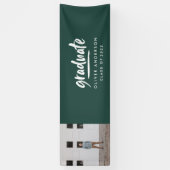 Modern script foto groene elegant afstuderen spandoek (Verticaal)