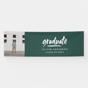 Modern script foto groene elegant afstuderen spandoek