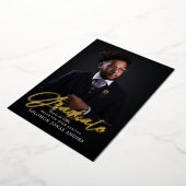 Modern Script Foto Hoge School Afstuderen Folie Uitnodiging (Gedraaid)