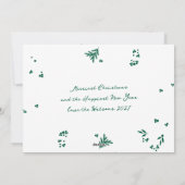 Modern Script Foto Kerstmis Gelukkigst Feestdagenkaart (Achterkant)