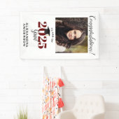 Modern script foto maroon Verticaal Afstuderen Spandoek (Insitu)